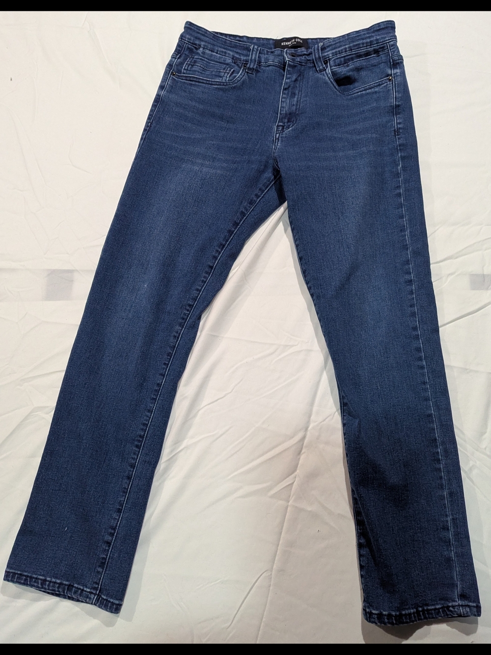 Kenneth Cole Men's Straight Jeans in Dark Blue